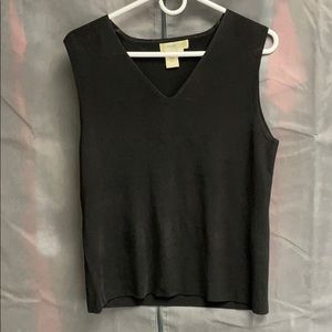 Coldwater Creek Black V Neck Sleeveless Top